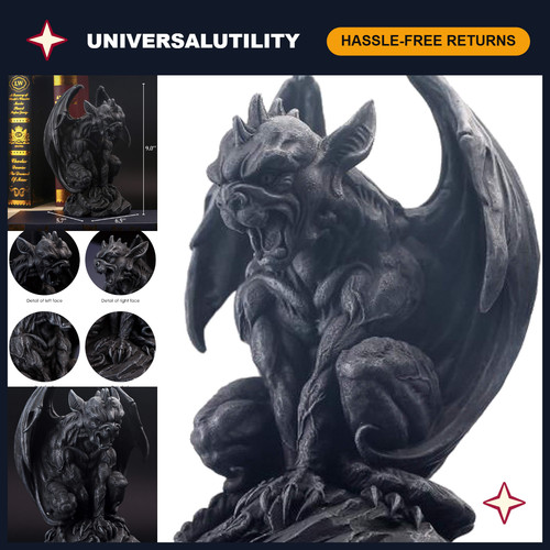 Winged gargoyle statue - winged,